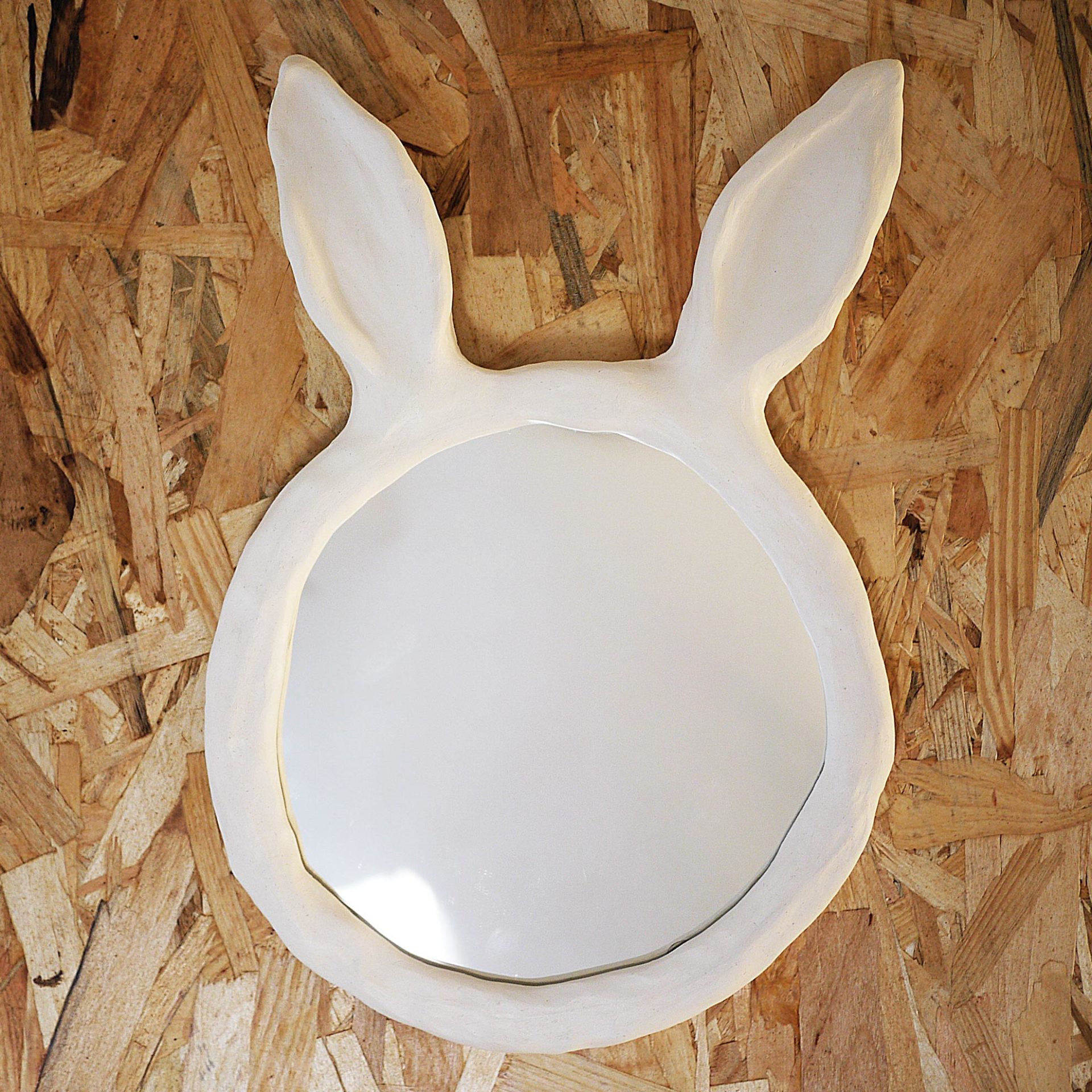 Miroir plastique lapin déco mural personnalisé de chambre enfant